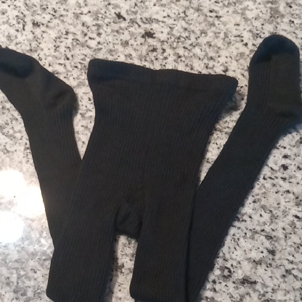 Girls Black Ribbed Tights - Soft Everyday Comfort